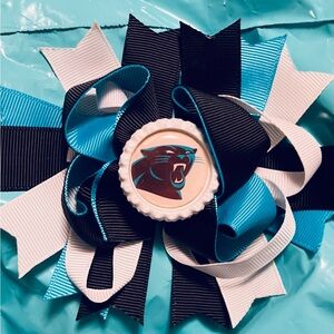 GIRLS CAROLINA PANTHERS CLIP HAIRBOW